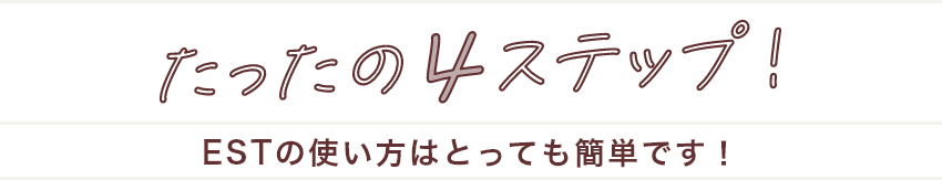 たったの4ステップ！ESTの使い方はとっても簡単です！