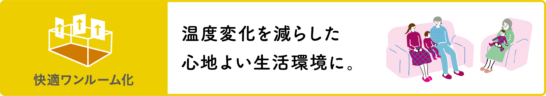 温度変化を減らした心地よい生活環境に。