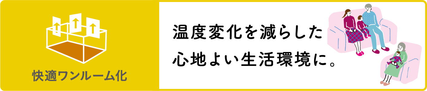 温度変化を減らした心地よい生活環境に。