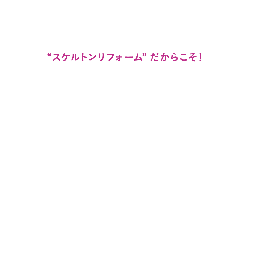 04）“スケルトンリフォーム”だからこそ！建物内部の給水・給湯配管をリフレッシュ - 基本構造のみのスケルトン状態になるため、給水管・給湯管をまとめて交換するには最適のタイミングです。配管内の気になる錆や劣化を解消します。