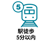 最寄駅まで徒歩5分以内の物件