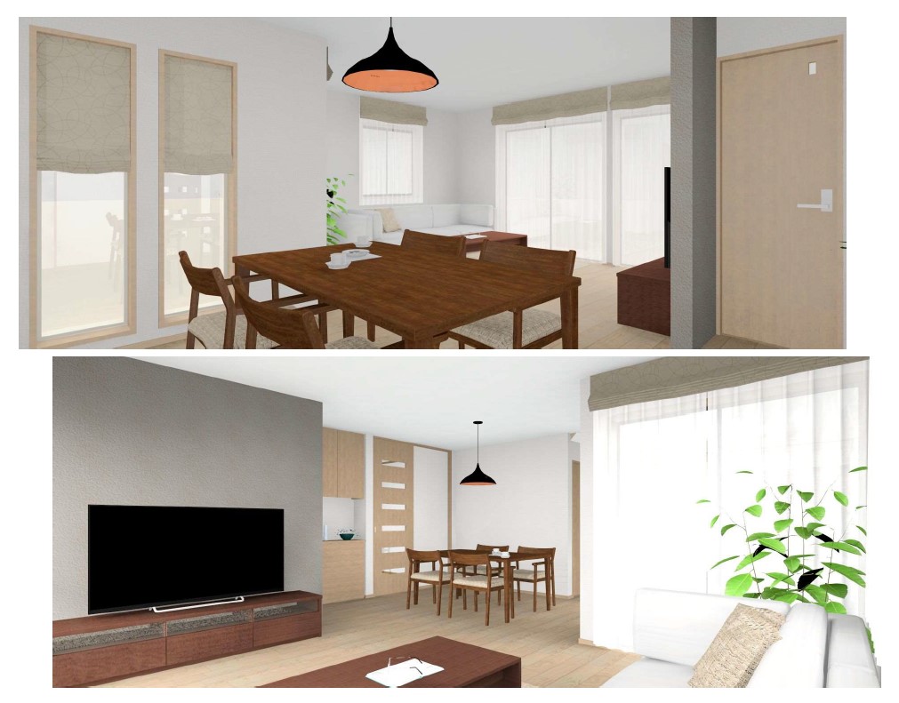 内観パース（リフォーム完成後イメージ）※家具・家電・観葉植物等は販売価格には含まれておりません。